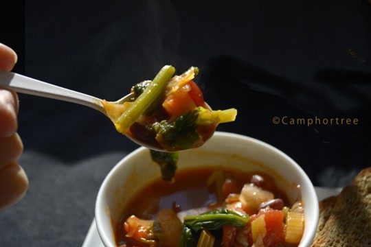 水曜日の手作りスープvol.11　小豆と残り野菜のミネストローネ